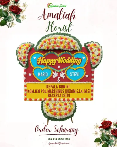 Karangan Papan Bunga Pernikahan di Secang